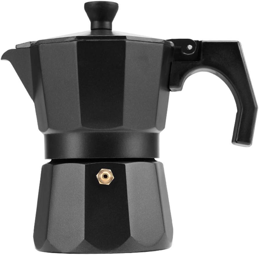 Mocha Pot Moka Pot Electric Stove Coffee Cooking Appliances Espresso Coffee Pot Household Mocha Maker Stovetop Coffee Makers (Color : Black, Size : 3 Cup) (Black 3 Cup)