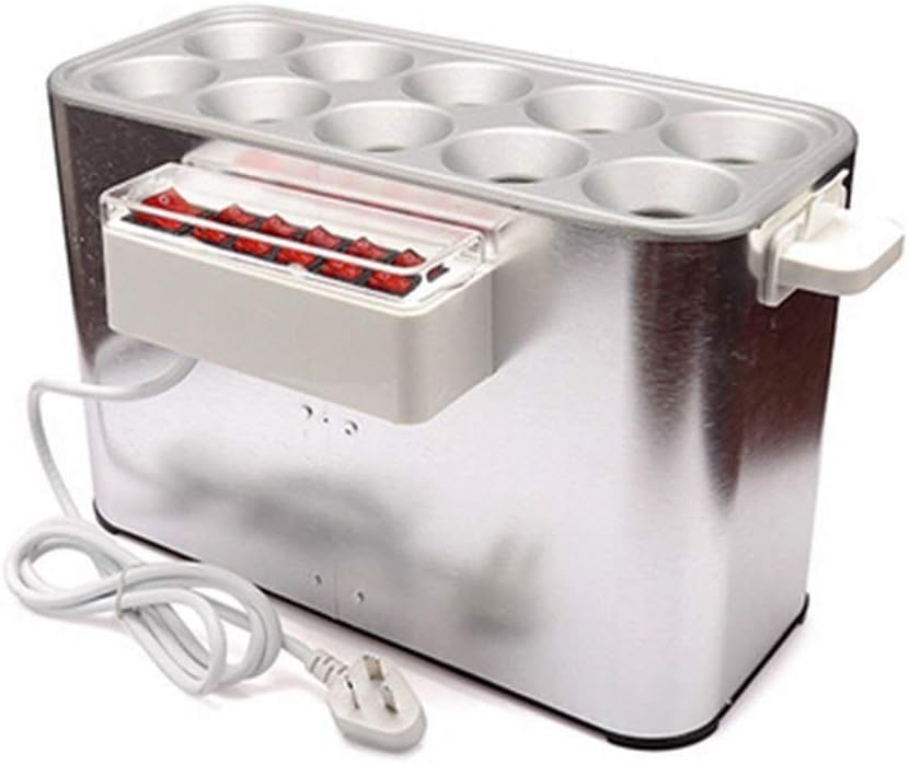 YiFun Trade Commercial 10 Tube Eggroll Sausage Roast Hotdog Sandwich Helper Baking Machine Egg Roll Maker (220V)