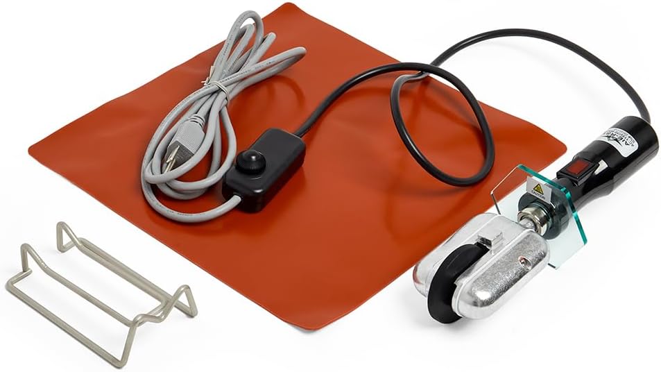 Paper Mart Hand Roller Heat Sealer, 70 Watts Constant Heat Plastic Sealer for Polyethylene or Cellophane Plastic Surfaces, Adjustable Temperature Dial