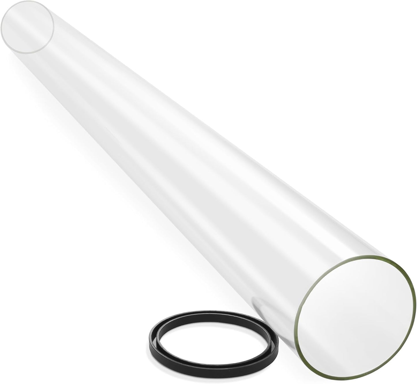 Patio Heater Glass Tube Replacement, Model BFH 49.5 x 4.72 Patio Heater Replacement Parts with Ring, Outdoor Heater Replacement Parts for 4-Sided Pyramid Heater, Glass Tube Patio Heater for Model BFH