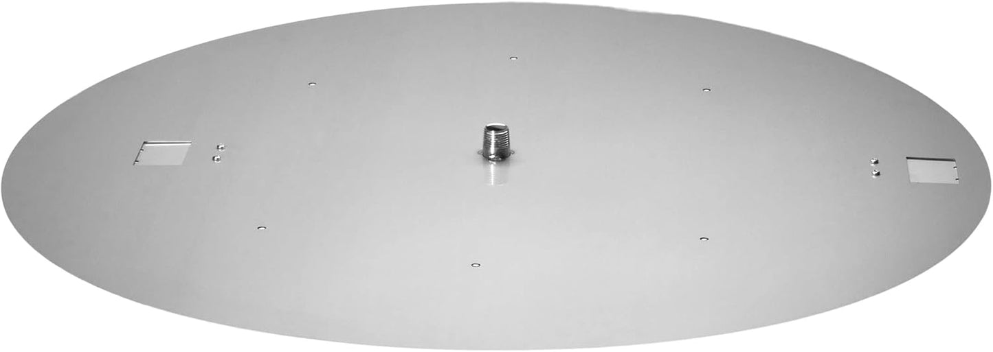 Celestial 30" Round Flat Burner Pan, Stainless Steel, 1\/2" NPT, 18 Gauge, for Outdoor Gas Fire Pits (Compatible with Celestial 18\u201D and 24\u201D Round Burner Rings)