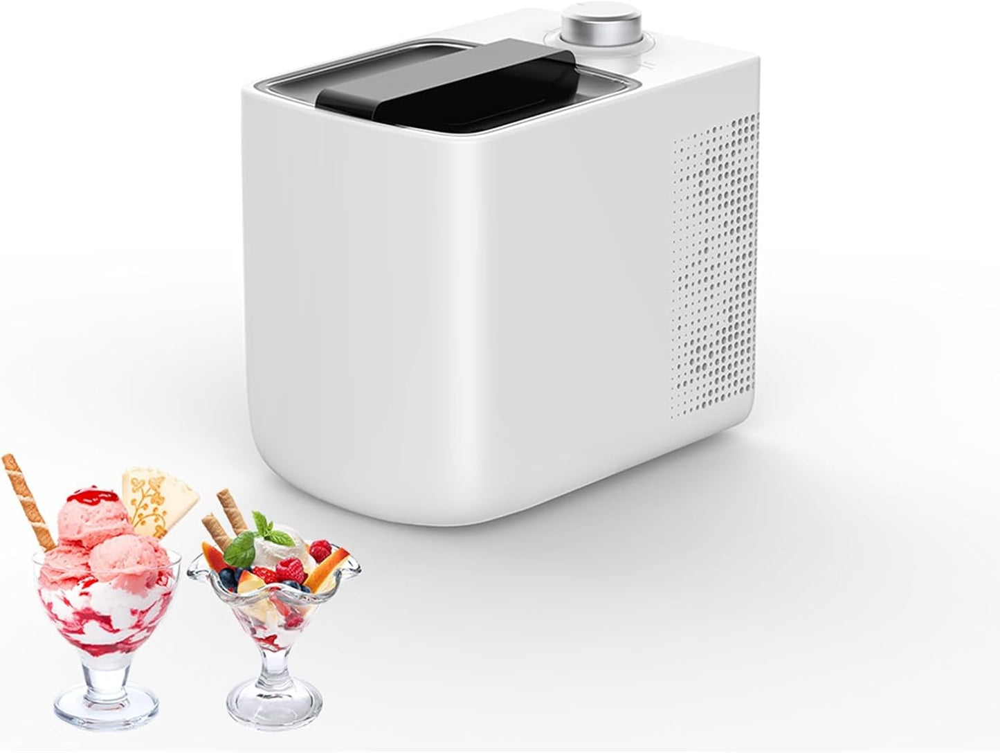 Ice Cream Maker Mini Ice Cream Machine Household Small Automatic Homemade Yogurt Ice Cream Machine Electronic Without Pre Cooling Table Top Ice Cream Machine,Fun Kitchen Appliance