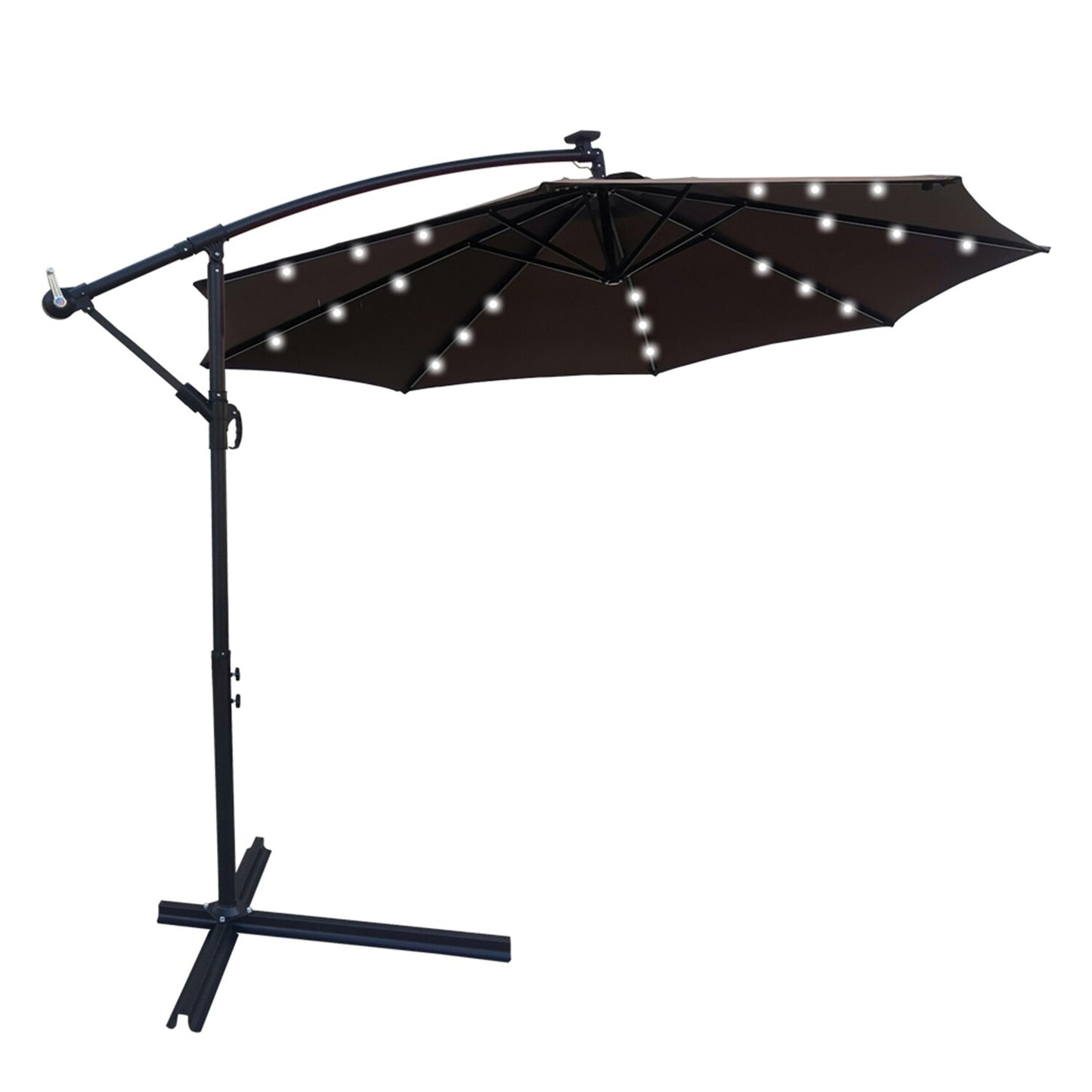 SINOFURN 10-Feet Steel Cantilever Patio Umbrella with Lights and