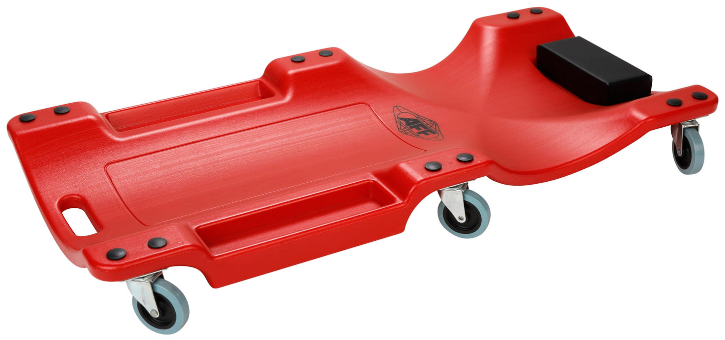 American Forge & Foundry Red Padded Head Rest Creeper with Storage Trays, 42-in x 12.5-in x 4-in, 300 lbs. Weight Capacity 3910