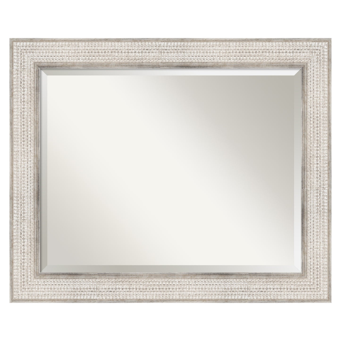Amanti Art Trellis Silver Frame 34-Inches W x 28-Inches H Rectangle Trellis Silver Framed Vanity Mirror