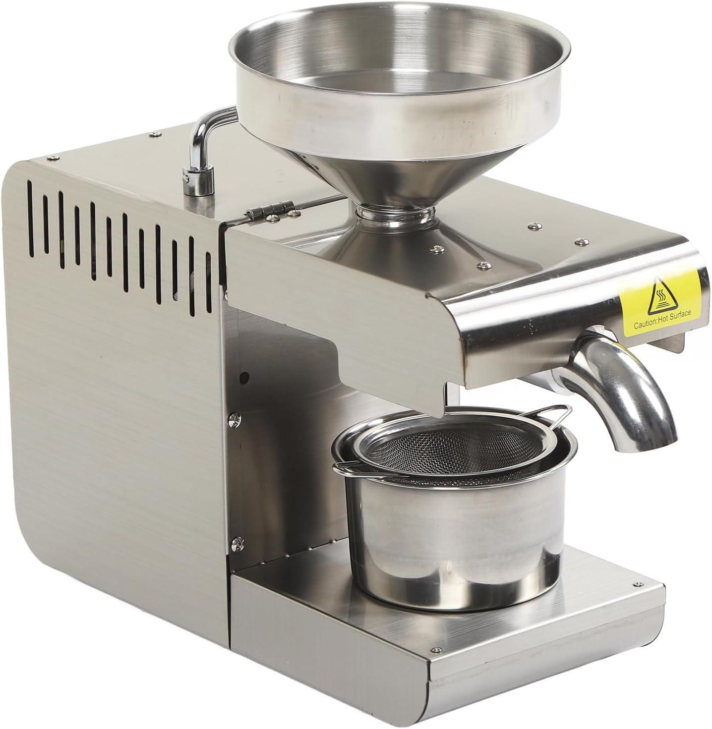 T1 Oil Press Machine, Electric Cold Hot Oil Press Stainless Steel Oil Maker Auto Seed Oil Extractor Expeller Intelligent Temperature Control Oil Pressing Machine for Home Kitchen (US Plug 110v)