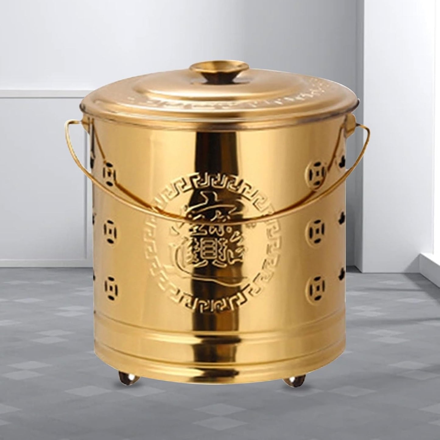 Stainless Steel Outdoor Burn Barrel, Garden Incinerator Can for Shredded Paper Debris Wood Trash Leaves