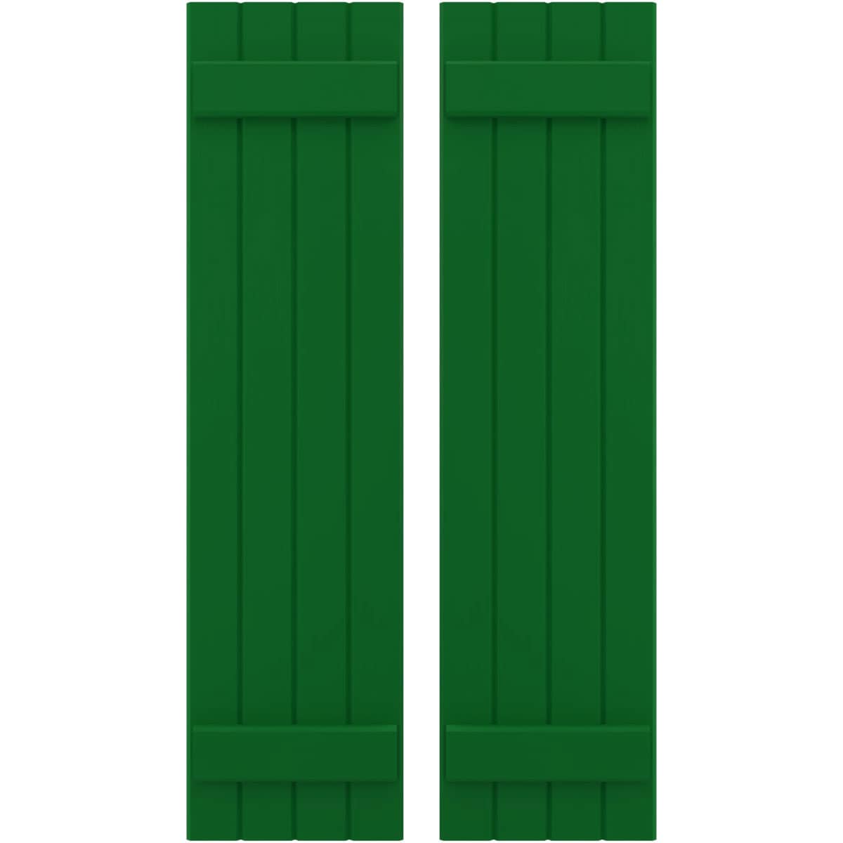 Ekena Millwork 14-in W x 72-in H Viridian Green Paintable/Stainable Board and batten Spaced with z-bar Wood Exterior Shutters ( 2 -Pack )