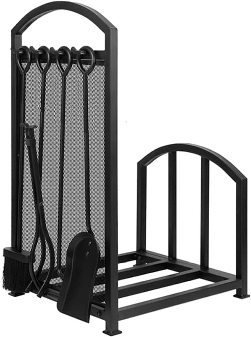 Log Store Outdoor Firewood Racks Metal Fireplace Log Store Bracket Heavy Duty Steel Fireplace Wood Holder Wood Store,