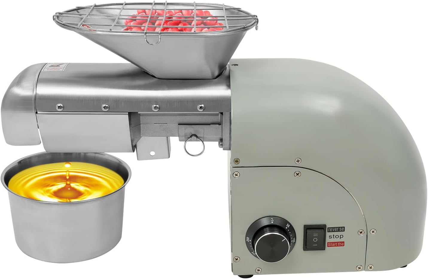 1800W Oil Press Machine Cold & Hot Press Automatic Electric Oil Maker Extractor for Home Avocado Coconut Flax Peanut Castor Perilla Seed Canola Sesame Commercial Grade