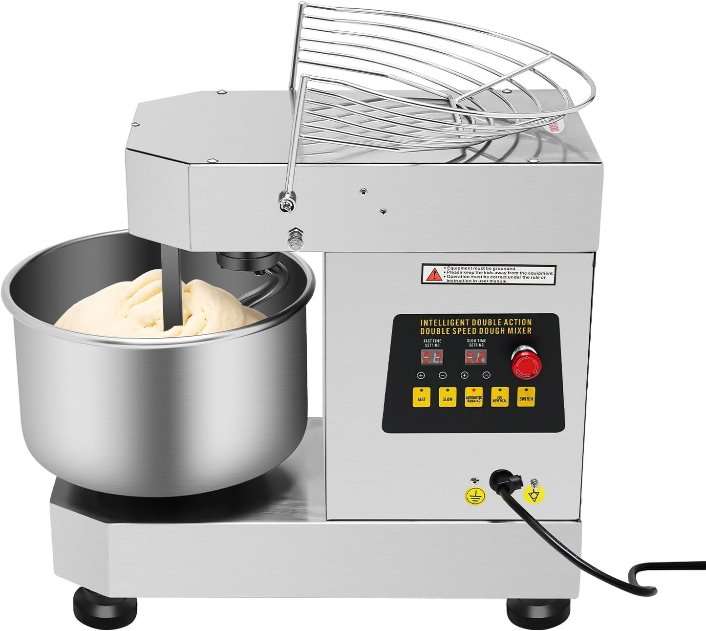 10.5 Quart Electric Dough Mixer, Commercial Food Mixer, 750W Dual Rotary Dough Kneader with Food Grade Stainless Steel Bowl for Restaurant Pizzerias