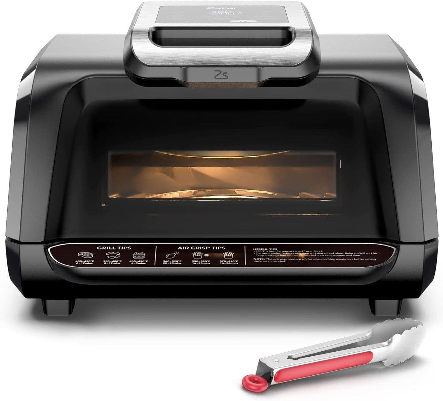 Acekool 7-in-1 Electric Indoor Grill, 1750W Air Fryer Grill Combo with Bake, Roast, Broil, Steam, Dehydrate, See-Through Window, Non-Stick Dishwasher-safe Removable Plates, Even Heat Up to 450°F