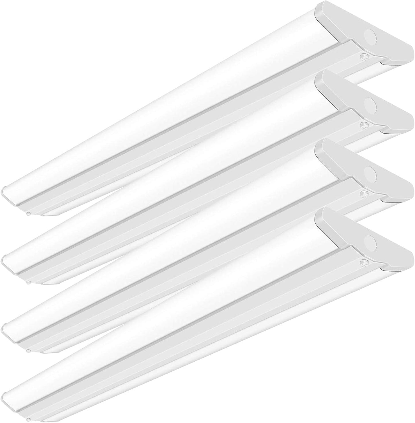 ANTLUX 4FT LED Wraparound Light Fixture 50W Ultra Slim LED Shop Lights for Garage, No Glare, 5500 Lumens, 5000K, 4 Foot Flush Mount Office Ceiling Wrap Light for Workshop Kitchen, 4 Pack