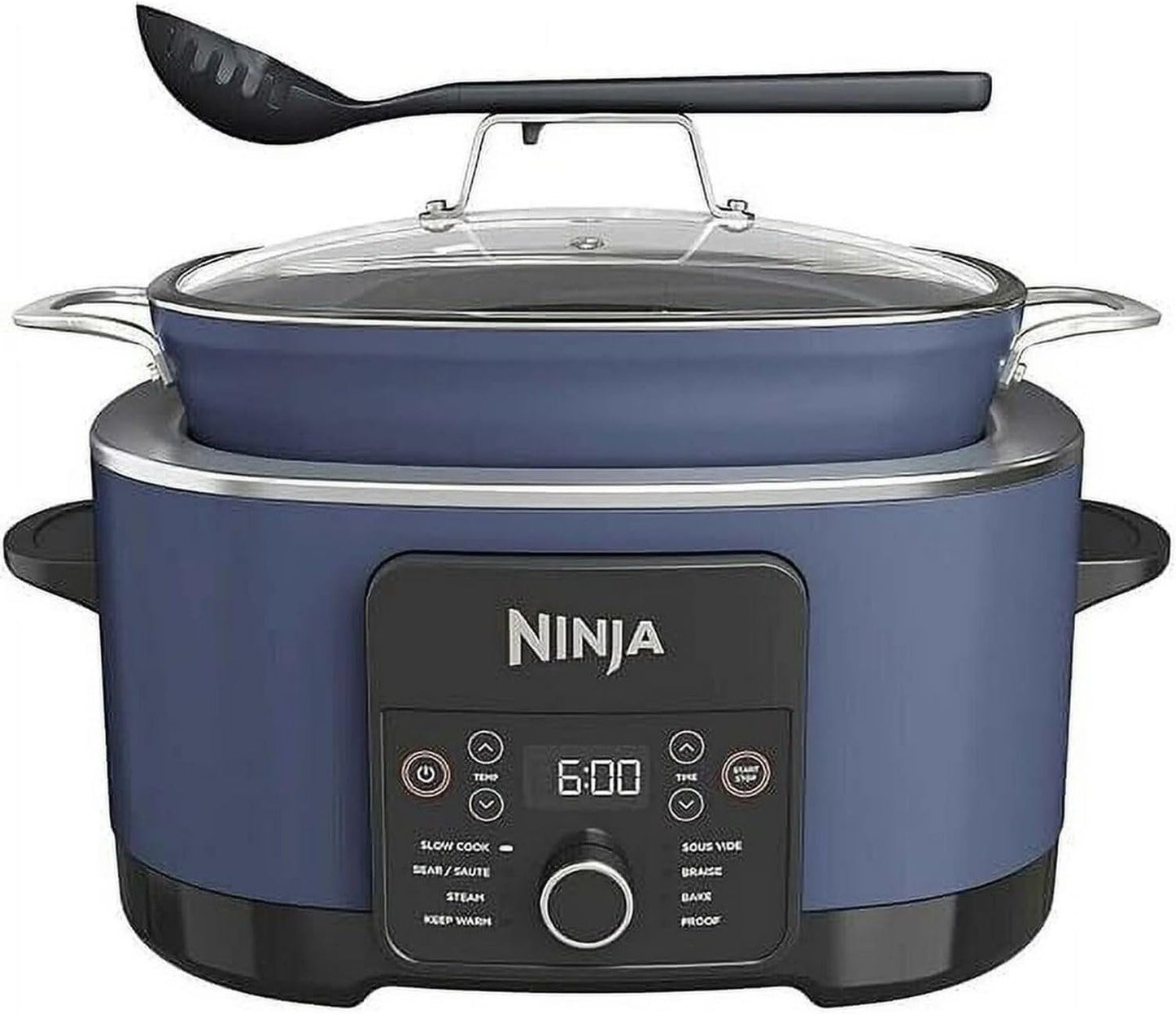 Ninja Foodi PossibleCooker PRO 8.5 Quart Multi-Cooker, with 8-in-1 Slow Cooker, Dutch Oven, Steamer & More, Glass Lid, integrated Spoon, Nonstick, Oven Safe Pot to 500°F, (BLUE)