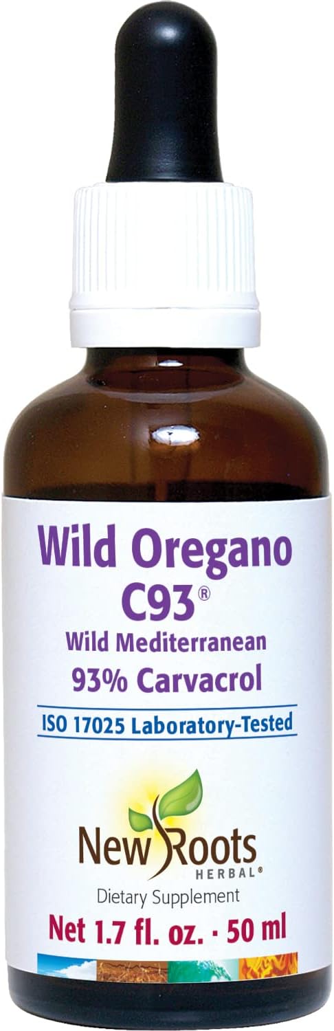 NEW ROOTS HERBAL Wild Oregano C93 (50 ml) Liquid Drops, Highest Natural Carvacrol Concentration| Organic, Non-GMO