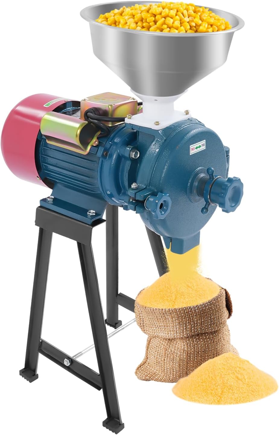 Electric Grain Grinder 1500W, 1400r/min High Speed Safety Upgraded, Commercial Corn Milling with Funnel, Flour Mill and Crusher Machine for Home and Professional Use