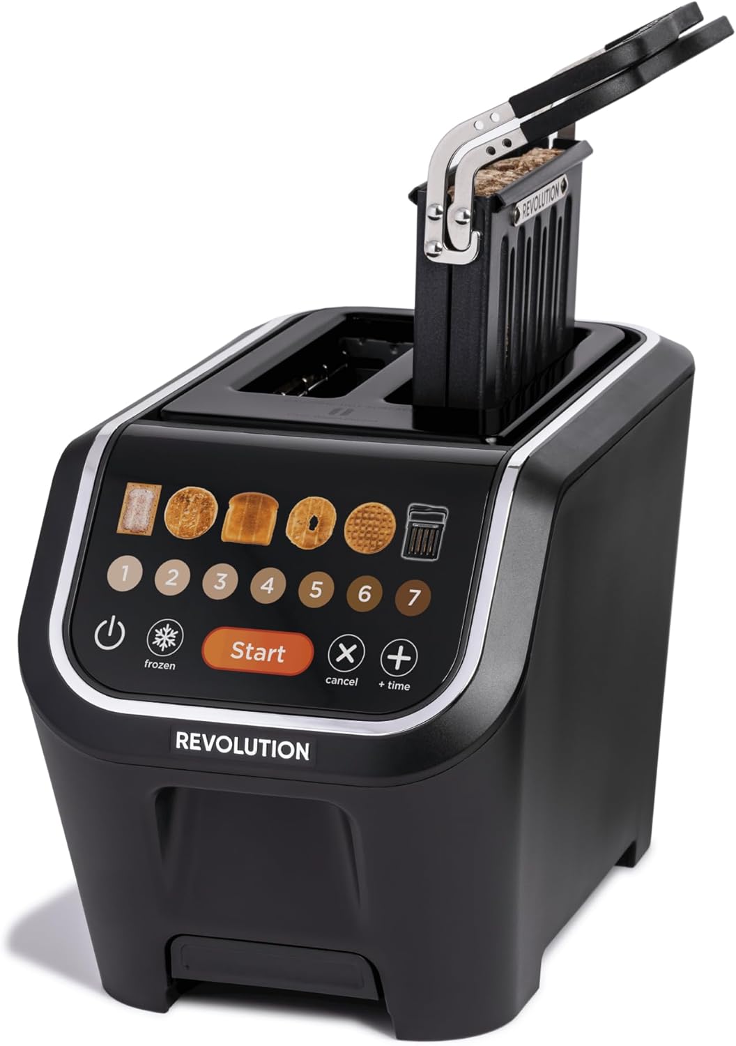 Revolution R90 Digital Toaster + Toastie Press Bundle \u2013 2-Slice Wide Slot, Patented InstaGLO 2.0 Technology, Toastie Press Mode \u2013 Toast Bread, Bagels, Waffles, Tortillas, Pastries \u2013 Black