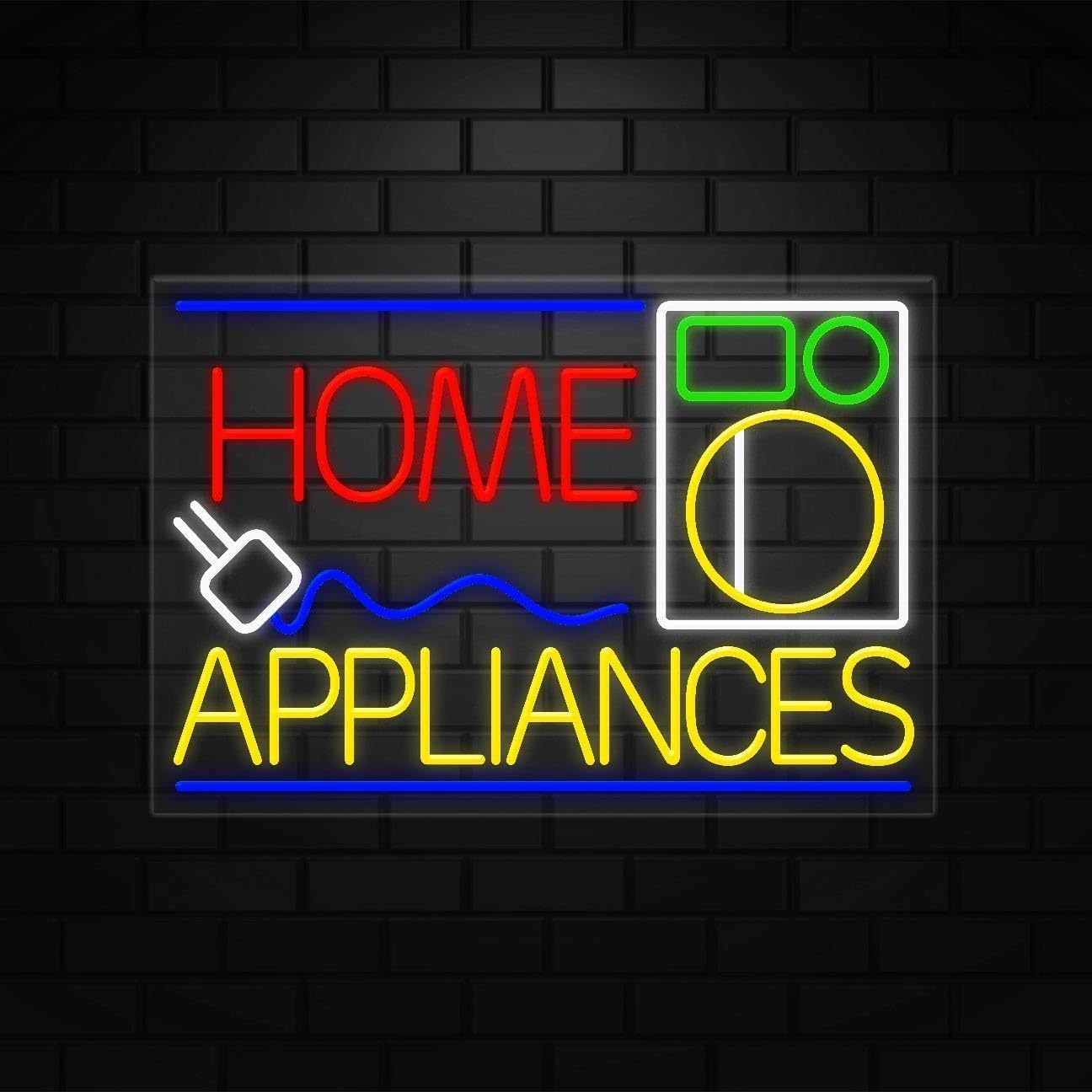 Home Appliances Neon Sign for Retail Displays | Value priced LED Flex Neon | Electronic Light Up LED Sign for Windows/Walls | 36"W x 24"H x 1"D