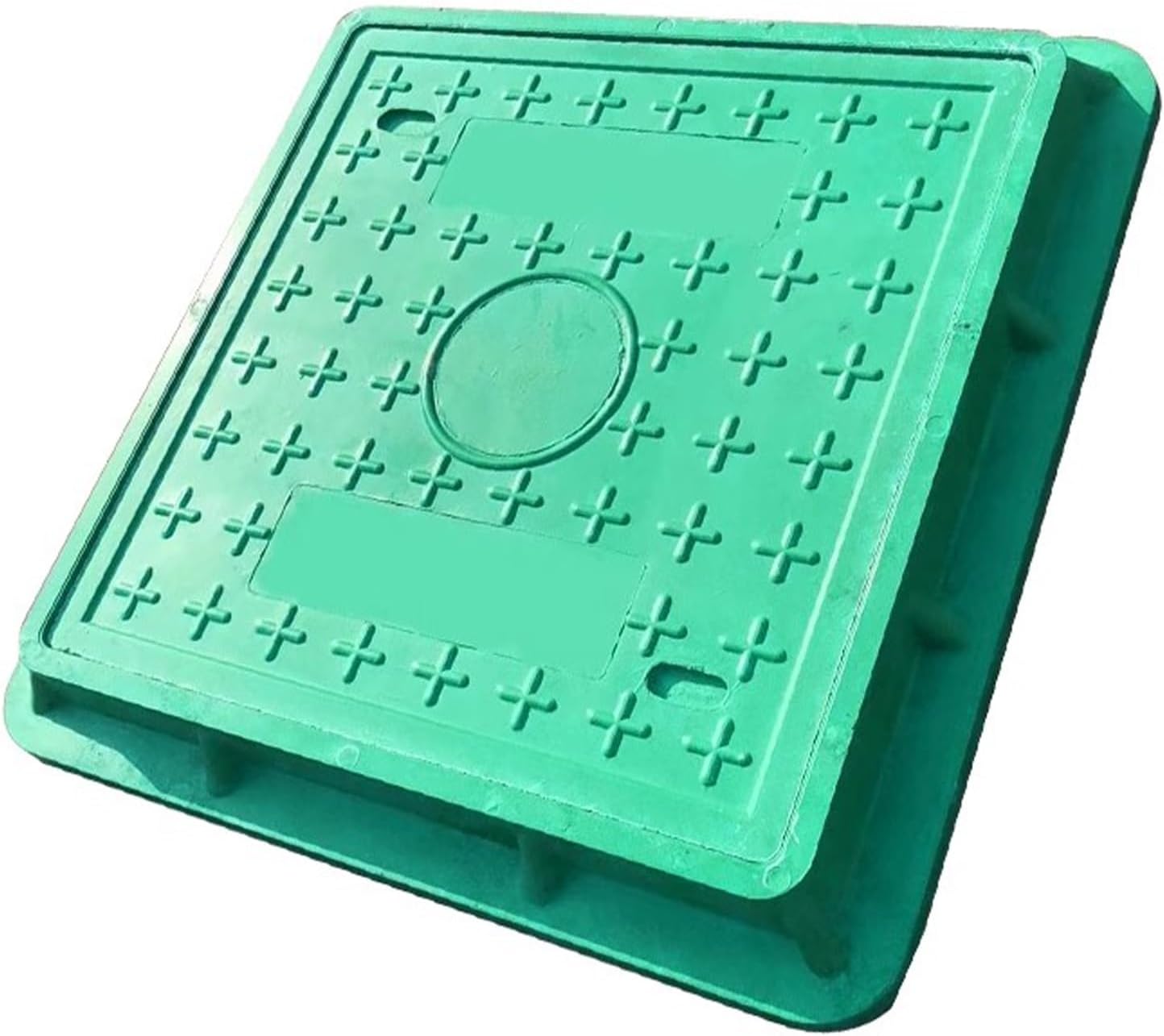 Square Non-Slip Resin Drain Cover with Frame for Yard, Garden, and Pavement Access, Septic Tank Cover for Outdoor Use