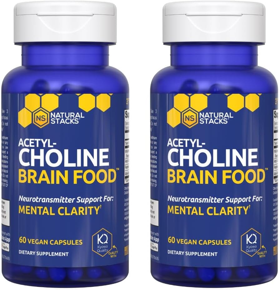 Acetylcholine Brain Food - Acetyl L-Carnitine & Alpha GPC Supplement - Supports Production of Acetylcholine - Neurotransmitter Supplement for Cognitive Function - 120 Capsules