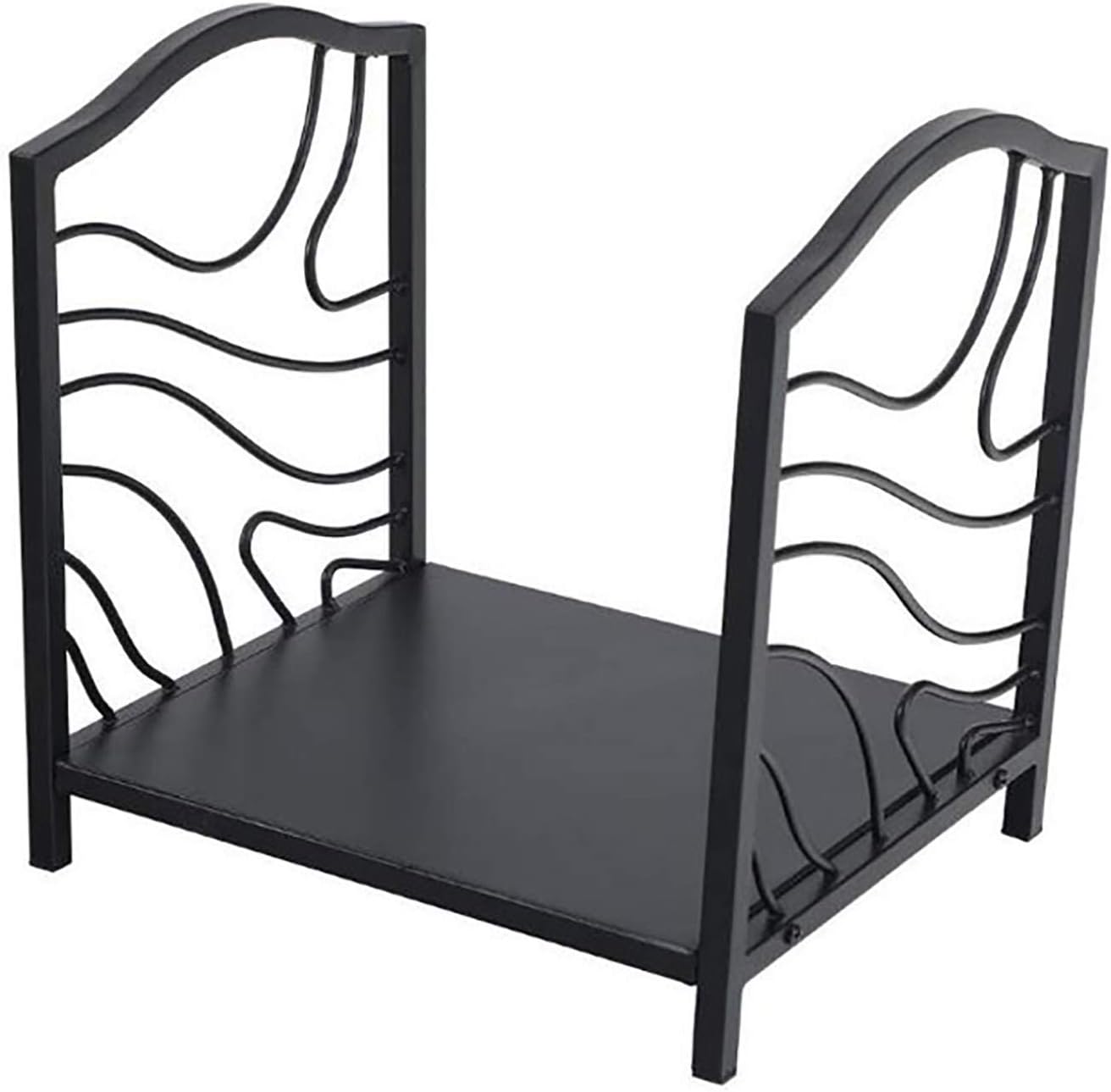 Modern Simple Metal Firewood Stand Rack Heavy Duty Wrought Iron Wood Stacking Fireplace Wood Storage Holder Indoor Outdoor,