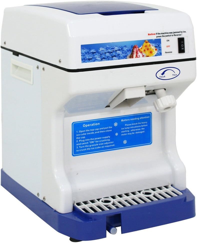 250W Tabletop Electric Ice Crusher Shaver Machine Snow Cone Maker Shaved Ice 264 lbs