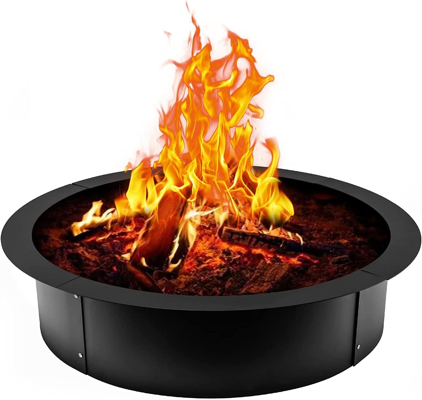 Fire Pit Ring 45-Inch Outer\/39-Inch Inner Diameter Cooking Fire Ring Insert for Fire Pits DIY Campfire Liner Portable Wood Burning Ring (45x39x10 inch)