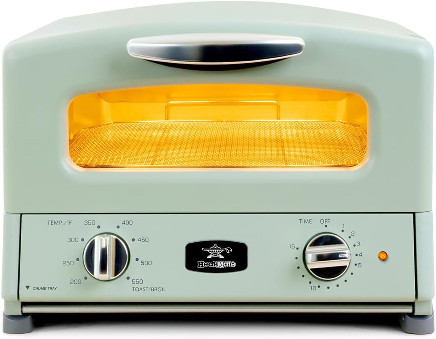 HeatMate Graphite Heating Technology Pop-Up Toaster w\/7 Heat Settings, 3 Toasting Functions & Unique Bagel Mode, Olive Green