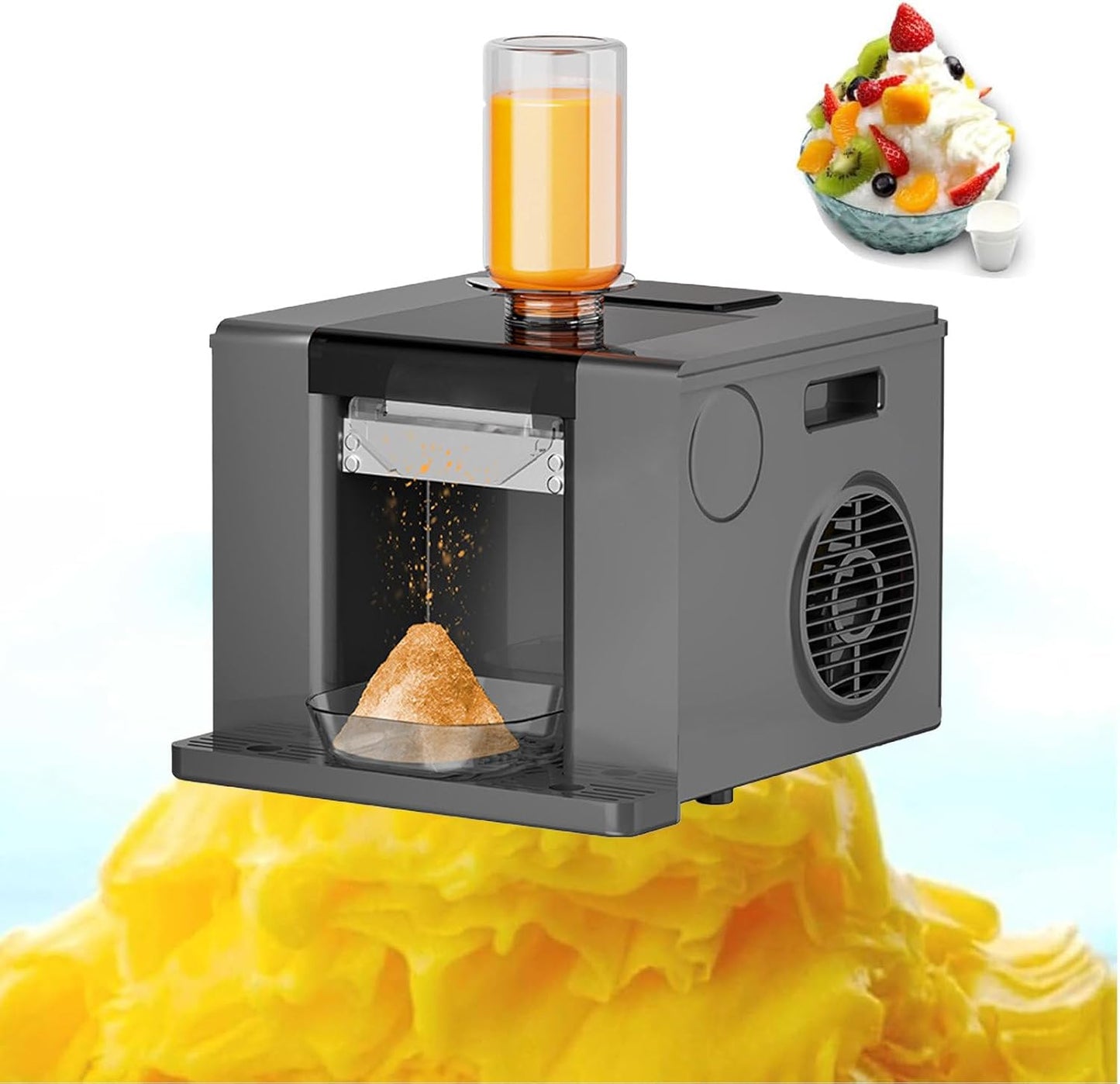 Commercial Shaved Ice Machine, Home\/Stall\/Milk Tea\/Cold Drink Shop Snow Melting Machine, Shaved Ice Making Machine,Black