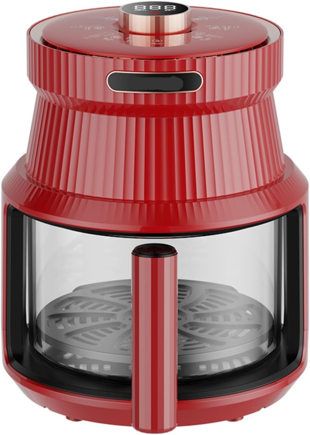 Air Fryer Household Air Fryer Machine Large-Capacity French Fries Electromechanical Fryer Visual Air Fryer Kitchen Appliances (Color : Rojo, Size : F)