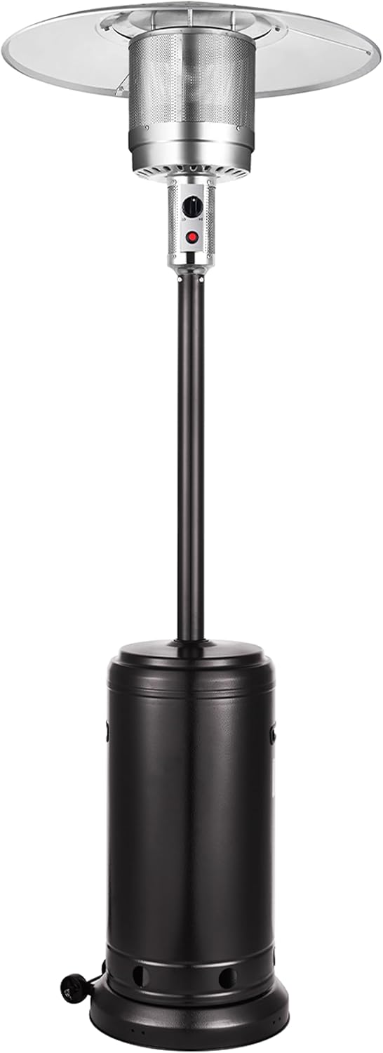 Vivicreate 48000 BTU Outdoor Propane patio hear with wheels,CSA listed regulator and gas hose, black, 88 inch height, HT-H-3001