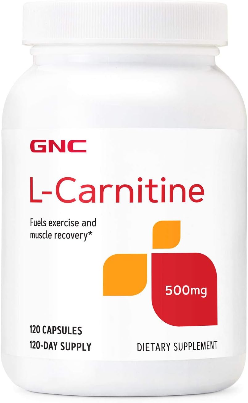 GNC L Carnitine 500mg Supplement, Supports Muscle Recovery, 120 Servings