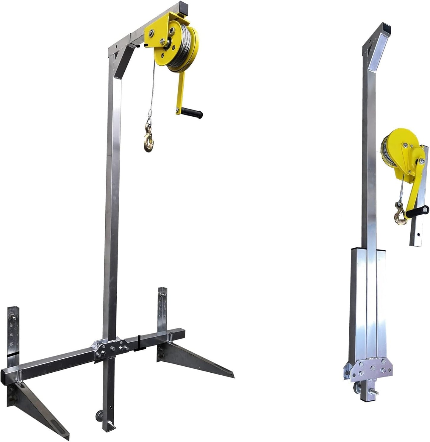 Air Conditioner Lifting Crane Tool - 1-3HP Manual Winch Hoist with 20m Cable, Folding Bracket for Effortless Outdoor Unit Installation & Setup