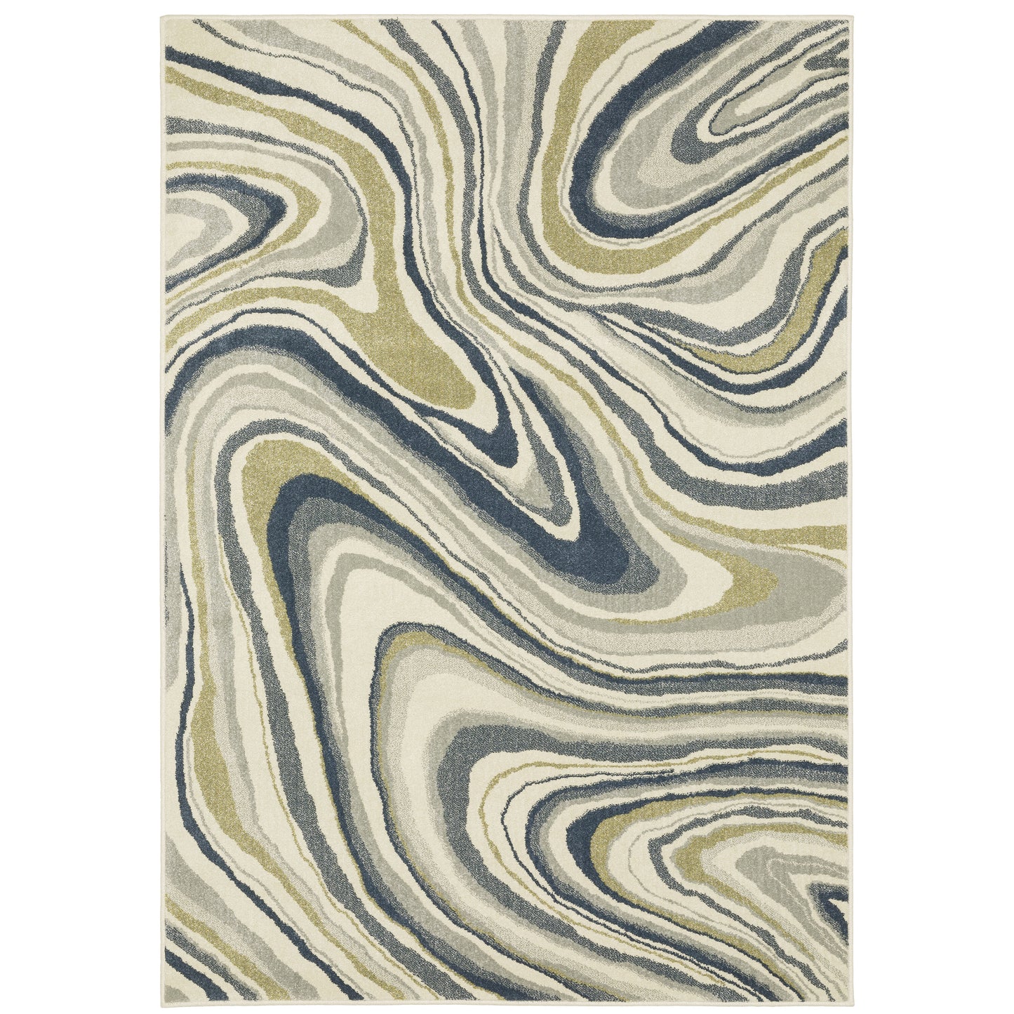 Archer Lane Baldwin 6 x 9 (ft) Loomed Ivory Rectangular Indoor Abstract Bohemian/Eclectic Pet Friendly Area rug