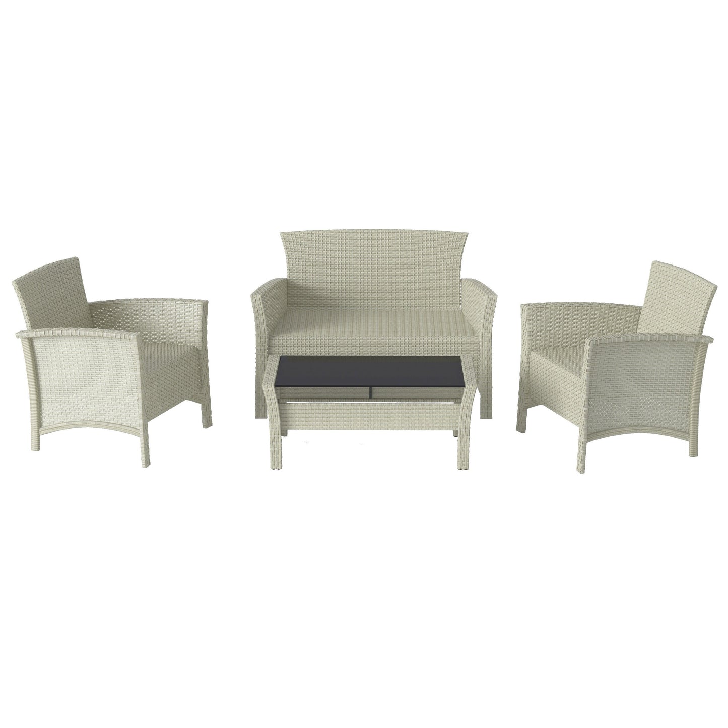 CorLiving Cascade 4 -Piece Rattan Patio Conversation Set