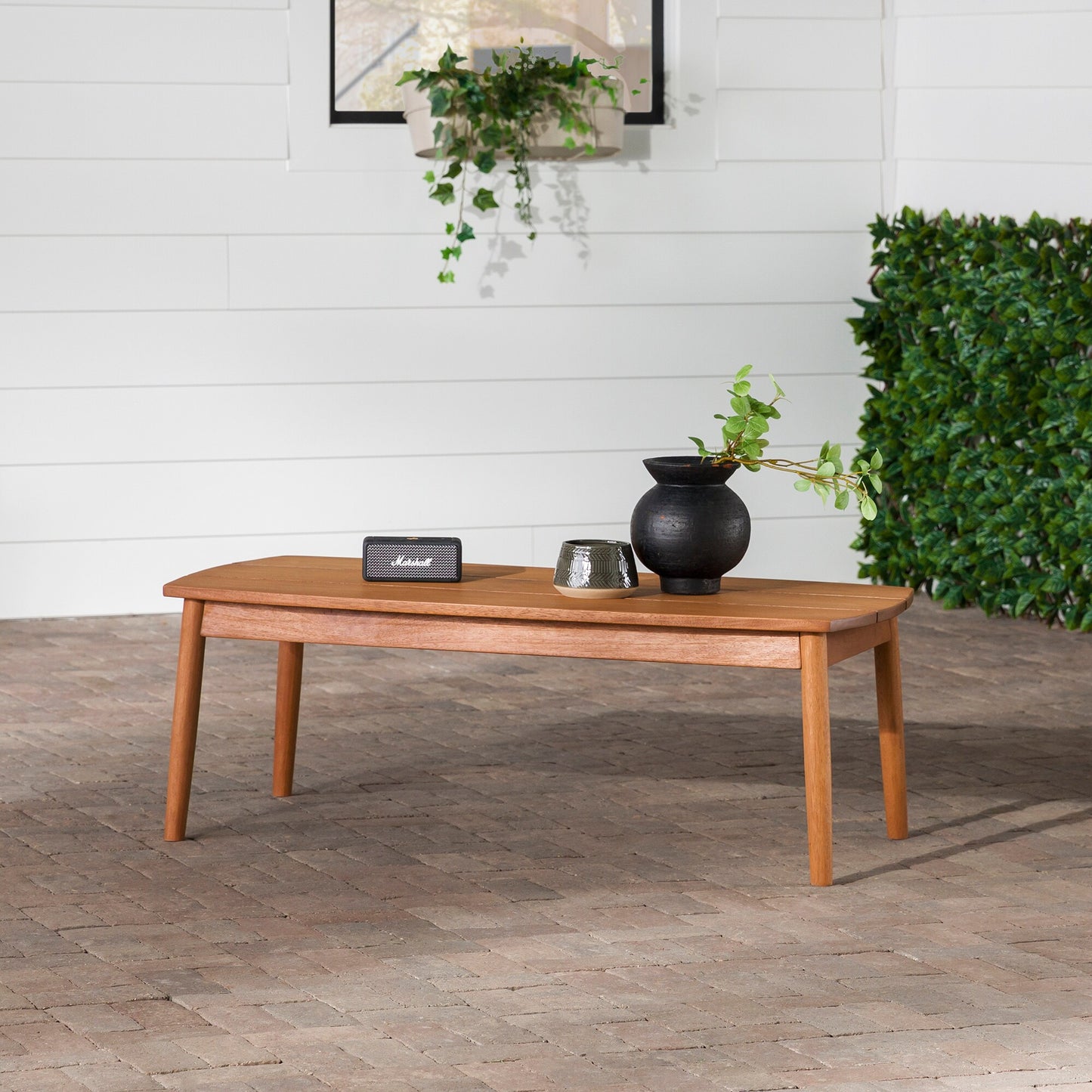 Walker Edison Circa Rectangle Outdoor Coffee Table 22-in W x 46-in L