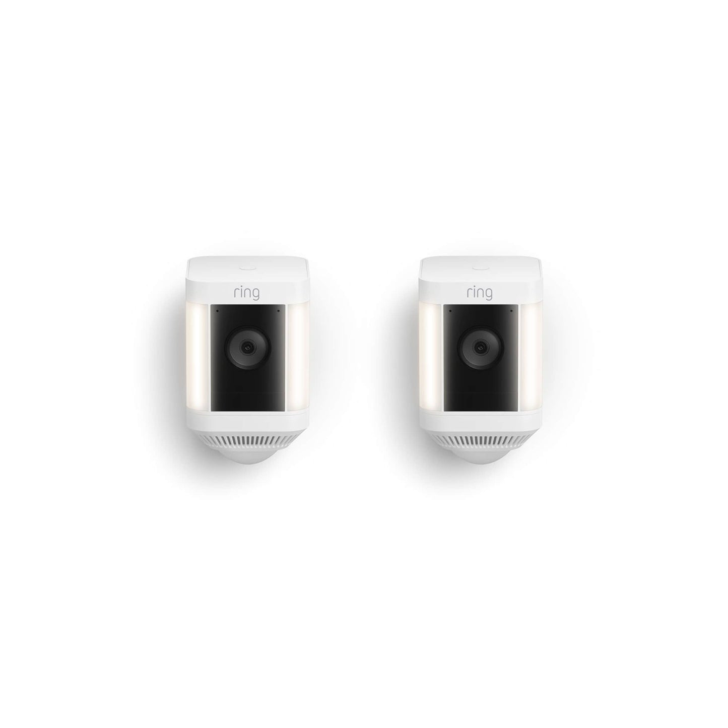 Ring Spotlight Cam Plus, Battery - Outdoor Smart Security Camera, White (2-Pack) B0B7QMF9T5