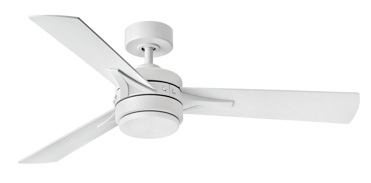 Hinkley Ventus 52-in Matte White Integrated LED Indoor Smart Propeller Ceiling Fan with Light and Remote (3-Blade) 902852FMW-LIA