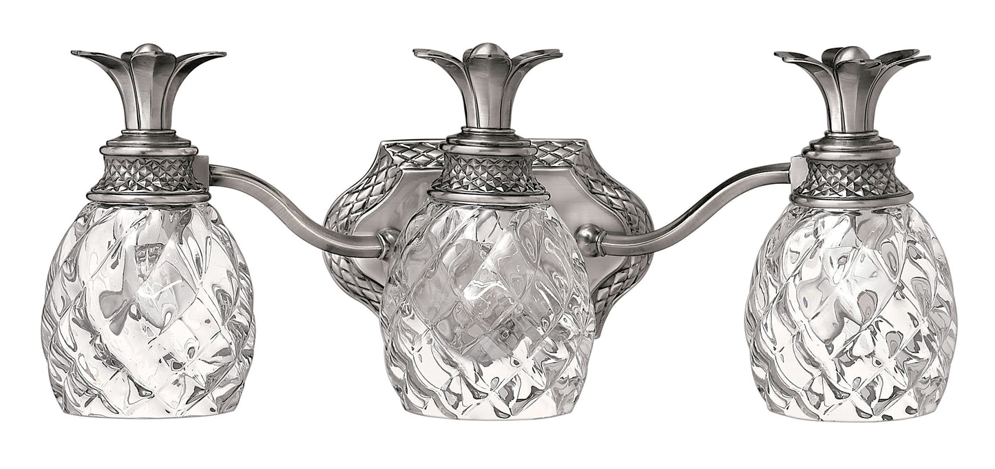 Hinkley Plantation 21-in 3 -Light Antique Nickel Traditional Vanity light 5662951