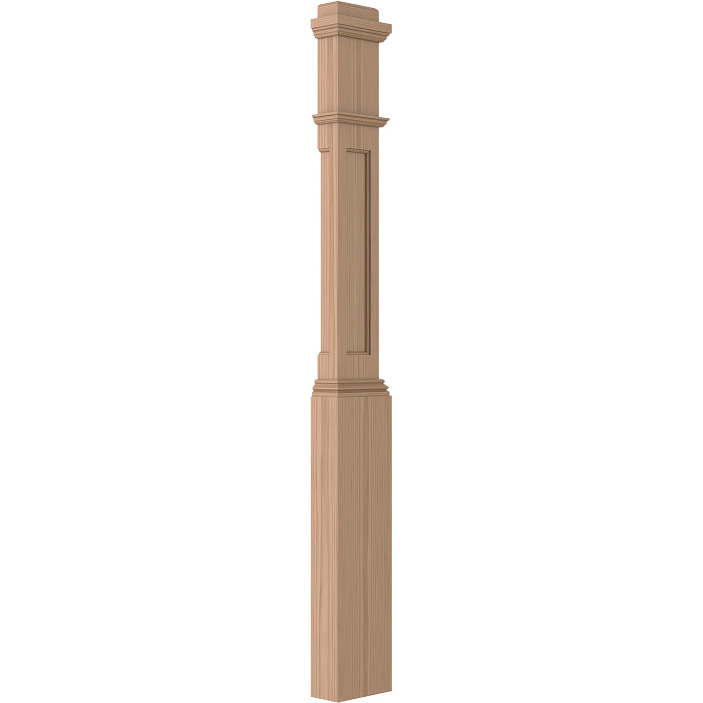 L.J. Smith Stair Systems 6.25-in x 55-in Unfinished Alder Stair Newel Post