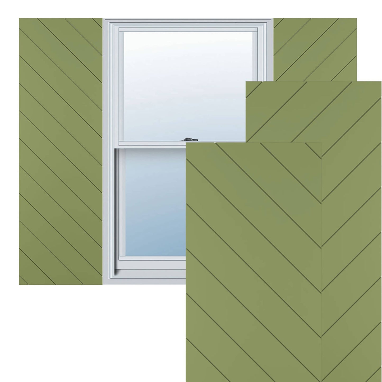 Ekena Millwork 15-in W x 49-in H Moss Green Flat panel Exterior Shutters ( 2 -Pack )
