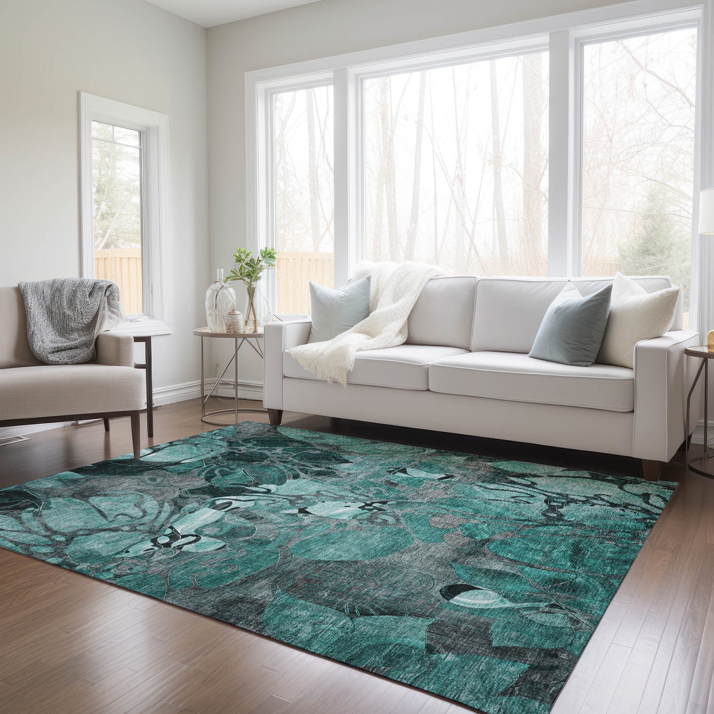 Addison Rugs Chantille ACN558TE 10 x 14 (ft) Teal Rectangular Indoor/Outdoor Geometric Farmhouse/Cottage Machine washable Area rug