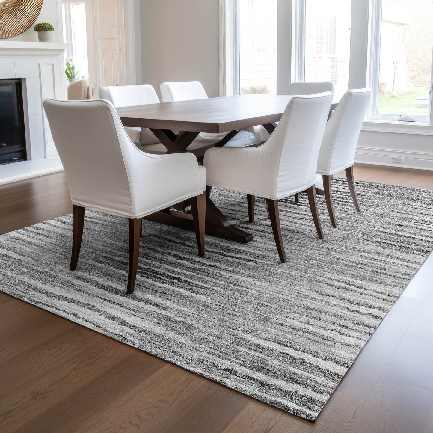 Addison Rugs Chantille ACN604SV 8 x 10 (ft) Silver Rectangular Indoor/Outdoor Abstract Machine washable Area rug