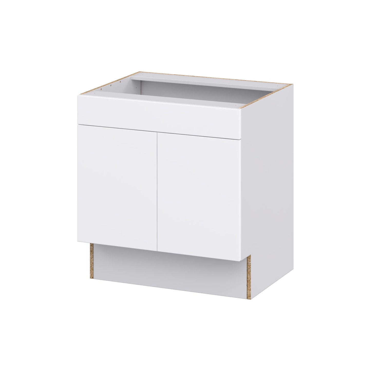 Hugo&Borg Lasalle 30-in W x 32.5-in H x 24-in D Bright White Slab Sink Base Fully assembled Cabinet Flat Panel