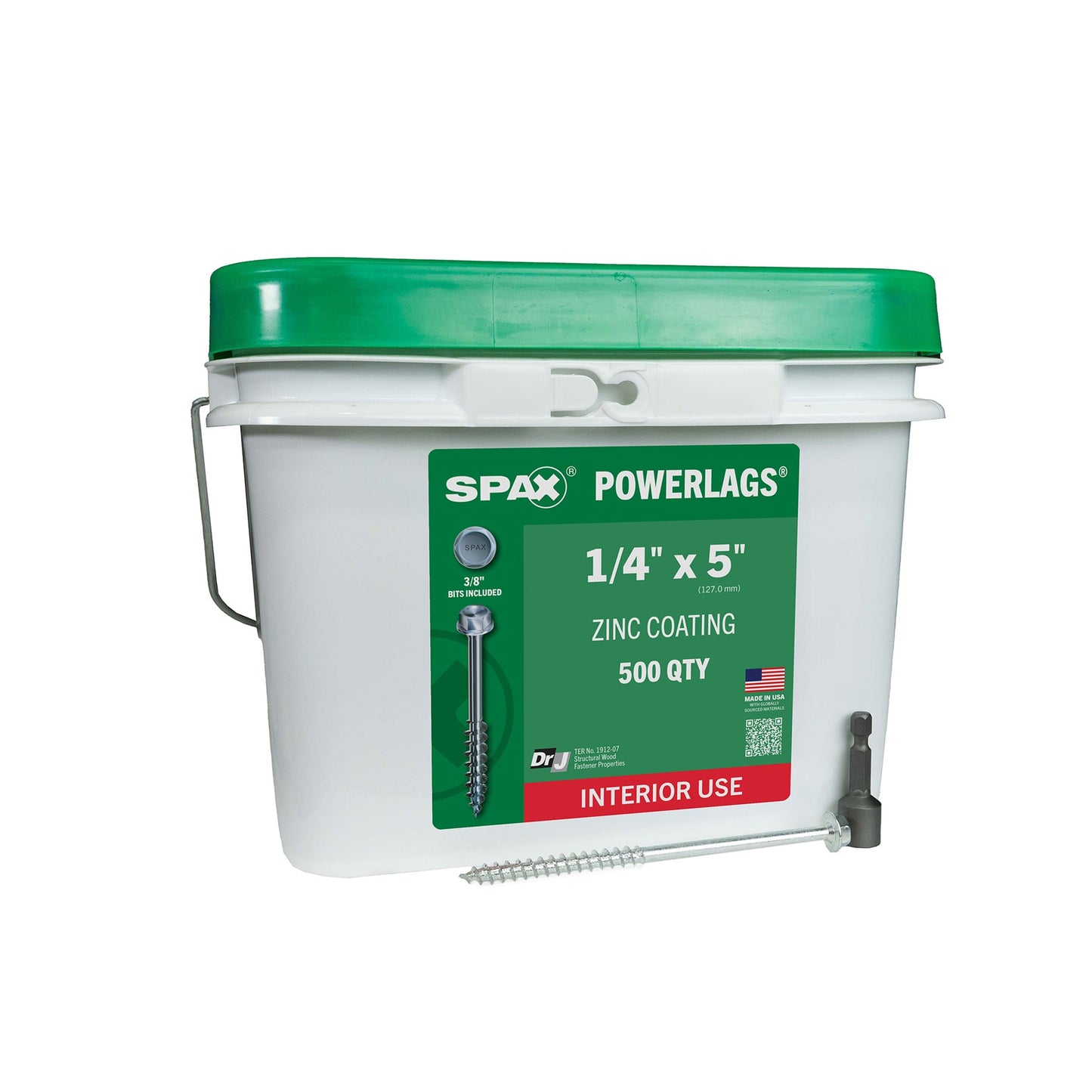 SPAX 1/4-in x 5-in Silver Zinc-Plated Hex-Head Interior Structural Wood Screws (500-Pack) 3571010701270