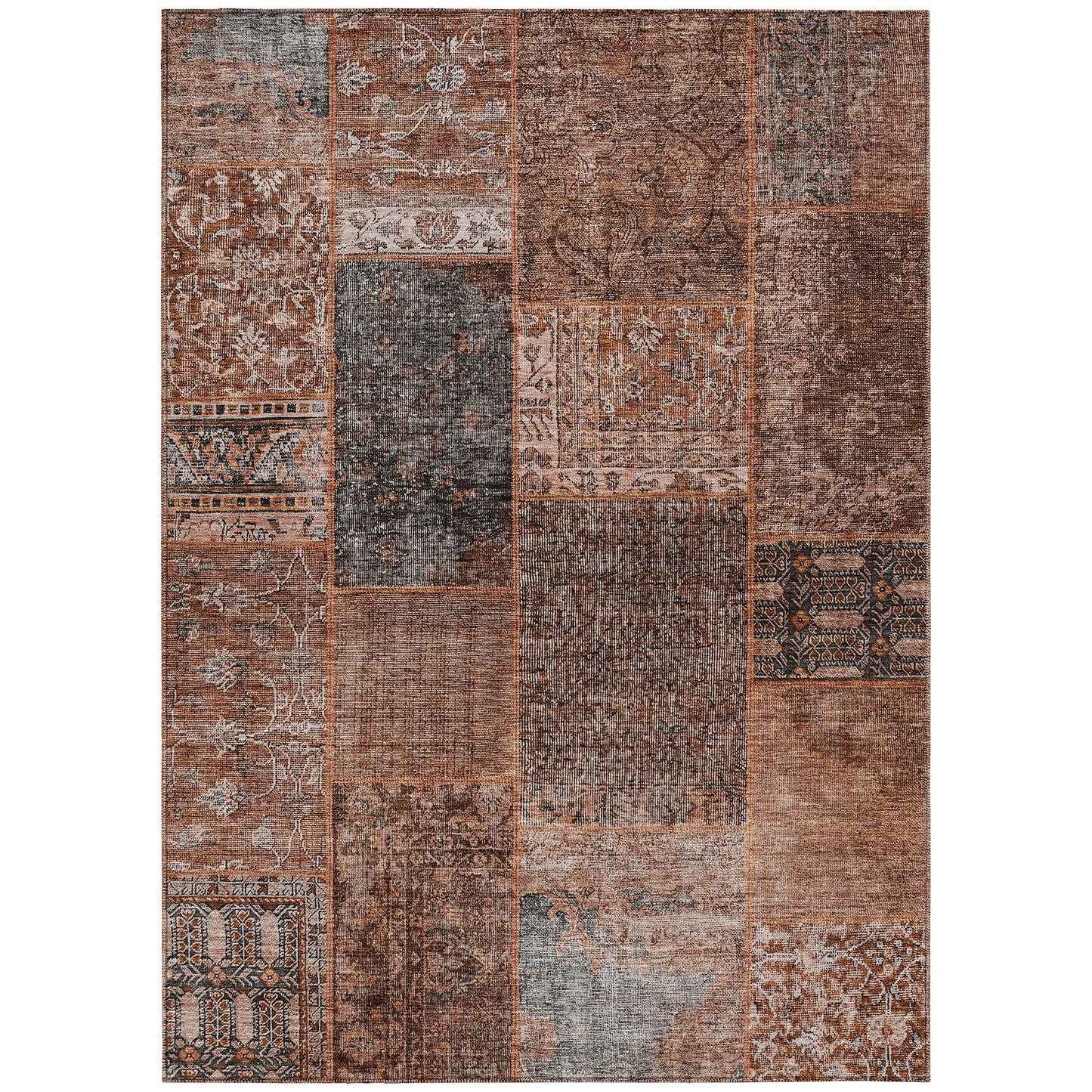 Addison Rugs Chantille ACN669TR 8 x 10 (ft) Terracotta Rectangular Indoor/Outdoor Geometric Machine washable Area rug