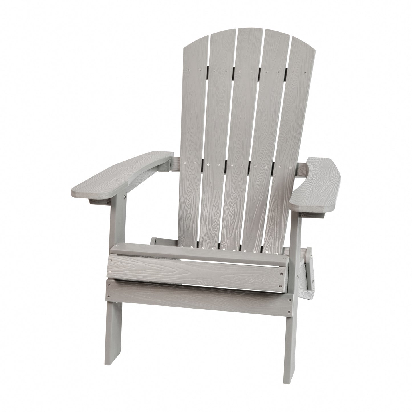 Taylor & Logan Charlestown Gray Resin Frame Stationary Adirondack Chair with Solid Seat