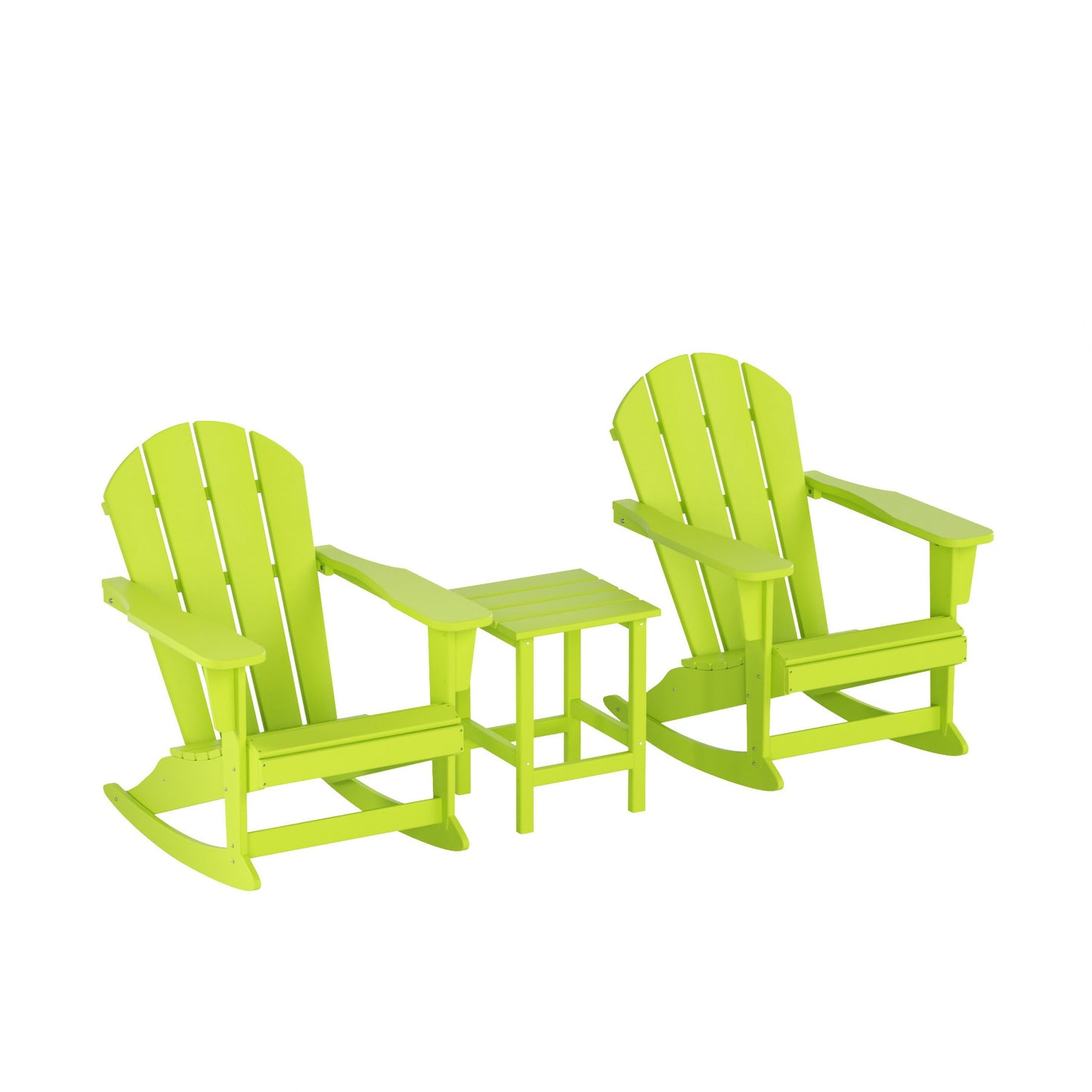 Westin Furniture Laguna Set of 2 Lime HDPE Frame Rocking Chair with Slat Seat