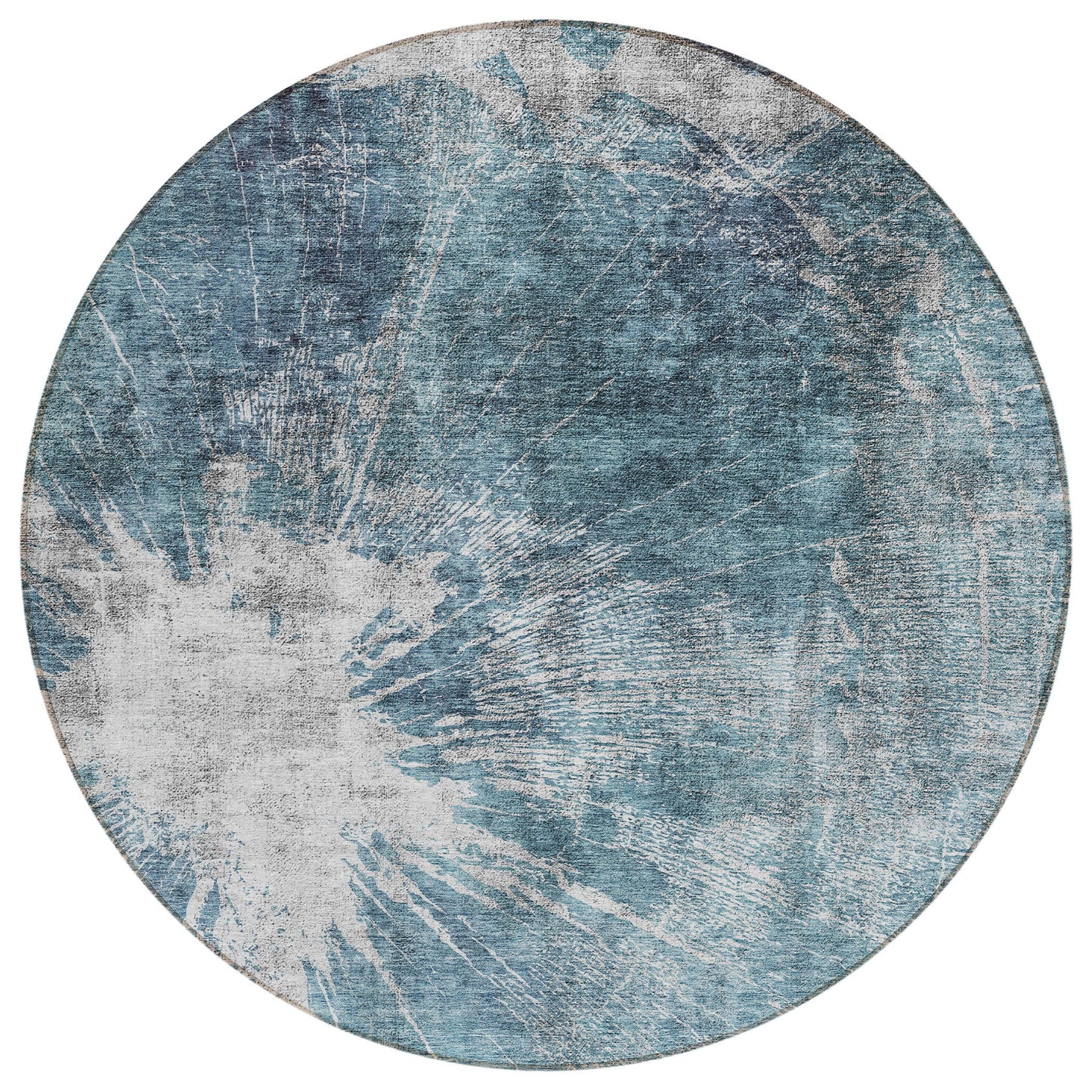Addison Rugs Chantille ACN719TE 8 x 8 (ft) Teal Round Indoor/Outdoor Geometric Machine washable Area rug
