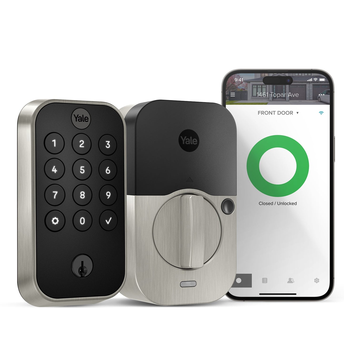 Yale Assure Lock 2 Satin Nickel Smart Lock Electronic Deadbolt with Wifi Bluetooth Keypad YRD410-WF1-619